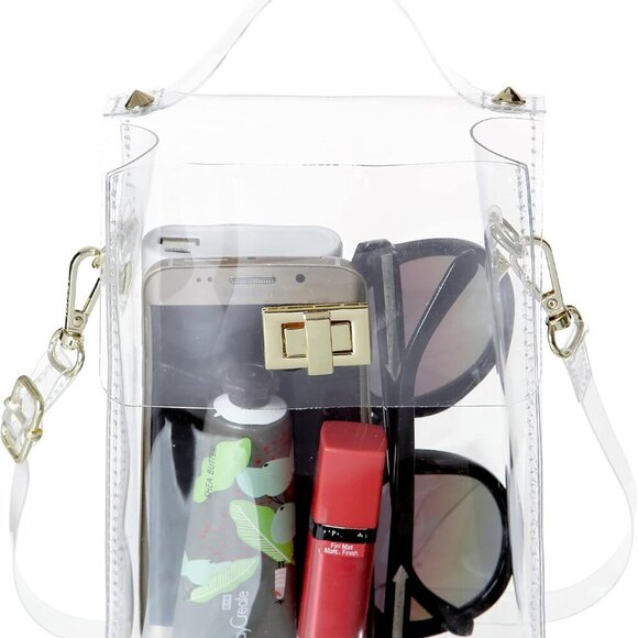 Clear Small Crossbody Bags Stadium Approved Cell Phone Jelly Purse Shoulder Bag - Picture 7 of 7